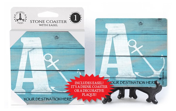 Initials - Nautical Design Stone Coasters