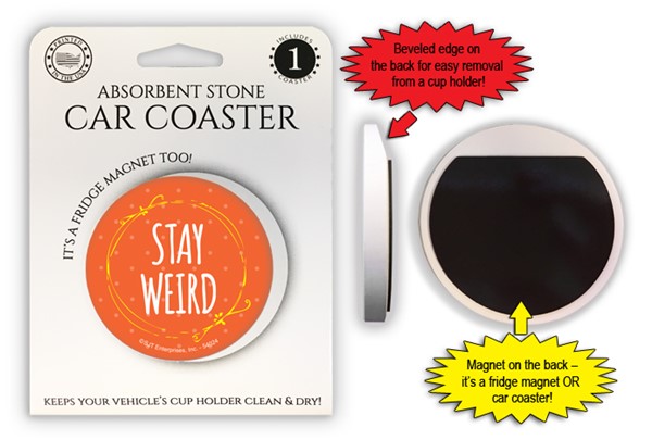Humorous Car Coasters w/ Magnet