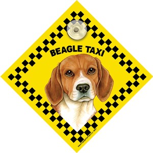 1 - Taxi Auto Attitudes Car Signs with suction cups -  Beagle Taxi 68601