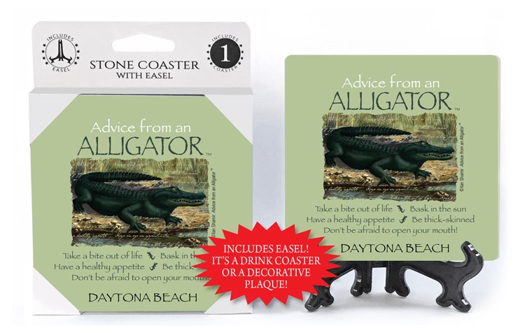 Alligator / Advice From - 4" x 4" table coaster - 1 per pack with easel - o… 16101