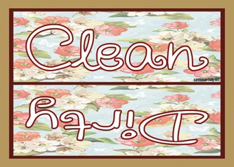 Clean Dirty (vintage flowers) wood fridge magnets from Blackwater Trading -… 83312