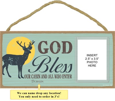 God bless our cabin and all who enter (deer image) 5" x 10" Picture Plaques… 73380
