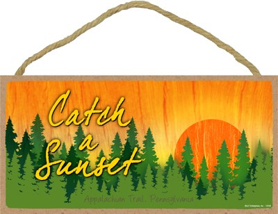 Catch a Sunset - Forest sunset Â 5" x 10" camping wood sign wholesale - if … 13703