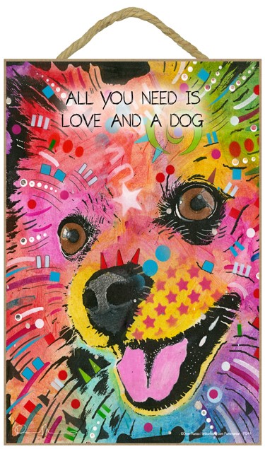 Pomeranian - All you need is love and a dog (happy with tongue sticking out… 78241