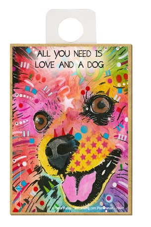 Pomeranian - All you need is love and a dog (happy with tongue sticking out… 78641