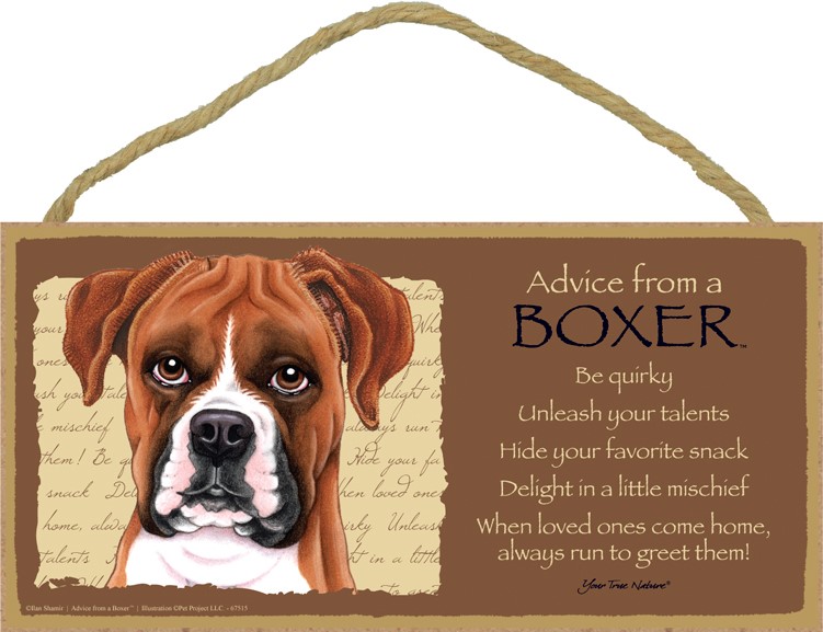 Advice from a  Boxer 5" x 10" MDF wood plaque / sign licensed from Your Tru… 67515