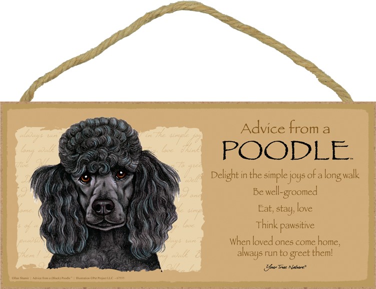 Advice from a  Poodle (Black) 5" x 10" MDF wood plaque / sign licensed from… 67555