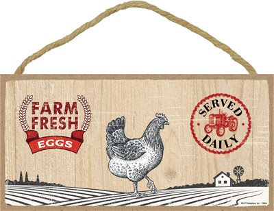 Farm Fresh Eggs with chicken 5" x 10" Wholesale Farm / Country plaques / signs 13644