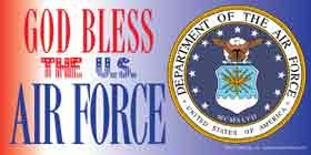 God Bless the U.S. Air Force (with picture of Air Force emblem.) Military W… 80289