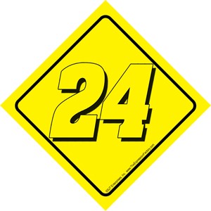 24 (Jeff Gordon's number in his font. No wording.)  Auto Attitudes Car Sign… 23074