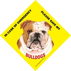 In Case of Emergency Please Save my Bulldogs / PLURAL Save My Pet signs wit… 43689