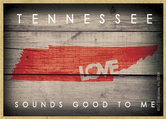 TENNESSEE - State Outline with "Love" and State Motto 2.5" X 3.5" primitive… 09304