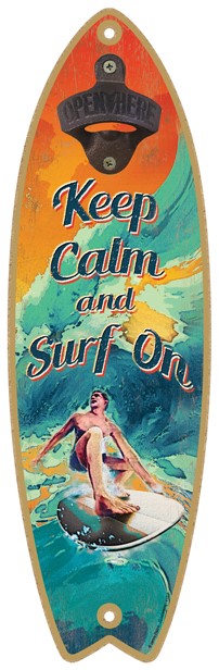 Keep Calm Surf On - Surfboard bottle opener 41337