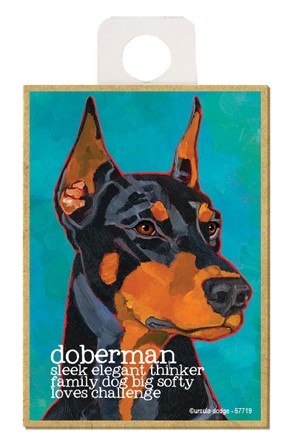 Doberman 2.5" X 3.5" wood magnets featuring the artwork of Ursula Dodge 57719