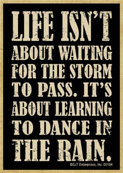 Life isn't about waiting for the storm to pass.  It's about learning to dan… 00104