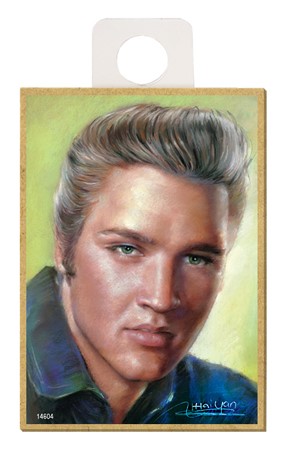 Elvis Presley (full color close up of his face when he was young) wood frid… 14604