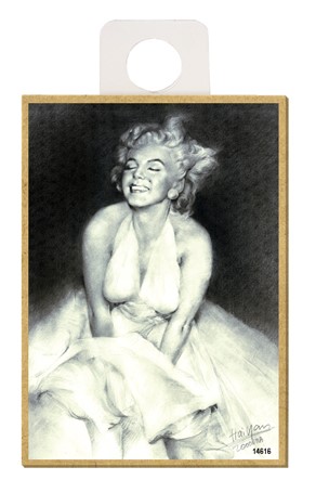 Marilyn Monroe (in dress) wood fridge magnets featuring the artwork of Haiy… 14616