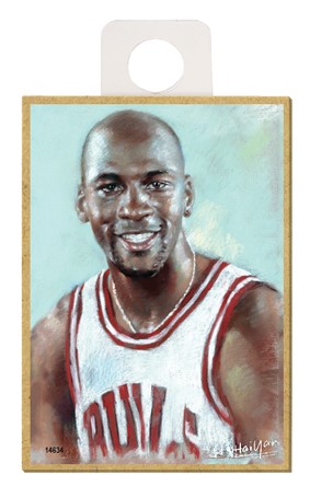 Micheal Jordon wood fridge magnets featuring the artwork of Haiyan - measur… 14634