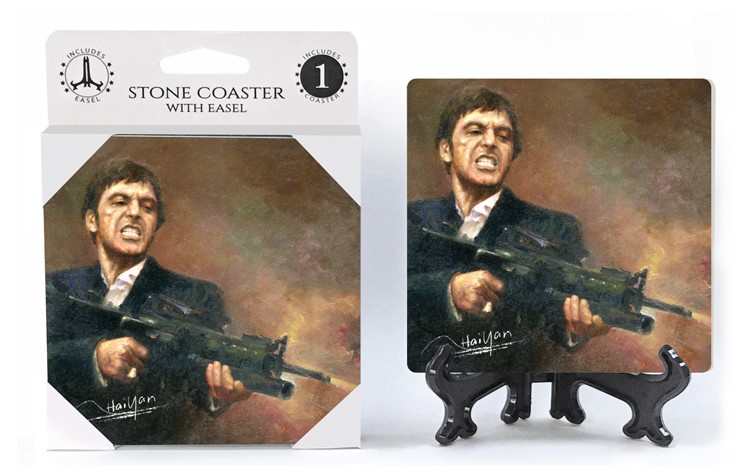 Scarface - Al Pacino holding a machine gun features the artwork of Haiyan a... 74803