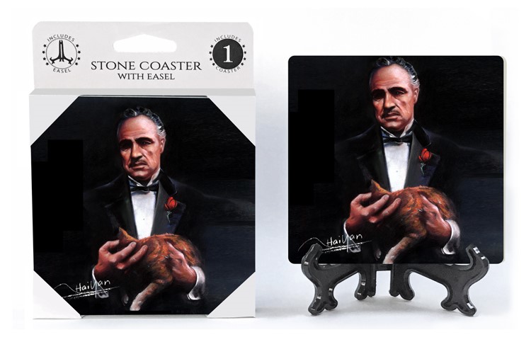 Godfather (holding cat) Don Vito Corleone features the artwork of Haiyan ab... 74805