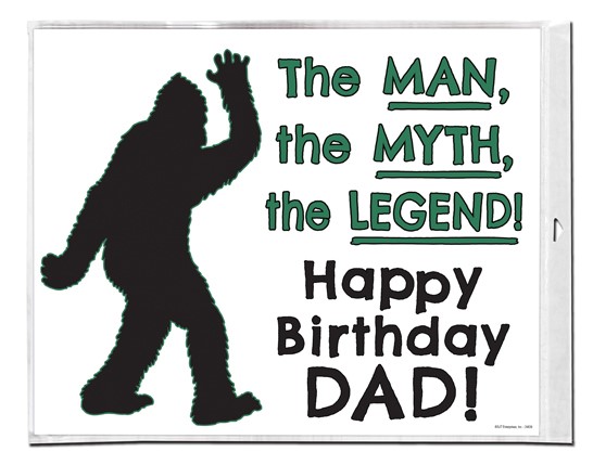 Bigfoot Happy Birthday For Dad Plastic Sign 24839