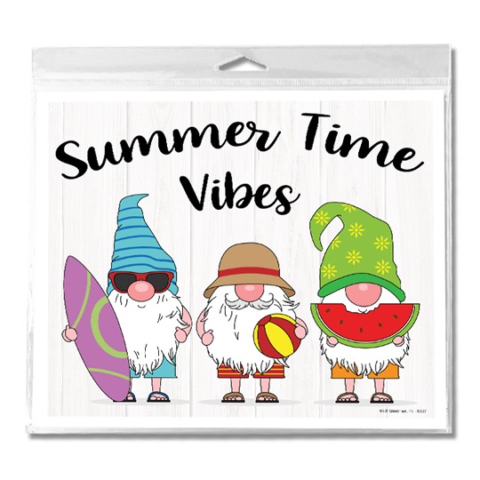 Summer Time Vibes With Summer Gnomes Mini Corrugated Plastic Yard Sign 12227
