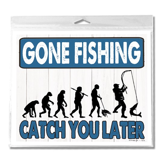 Gone Fishing - Catch You Later Mini Corrugated Plastic Yard Sign With H Stake 12229