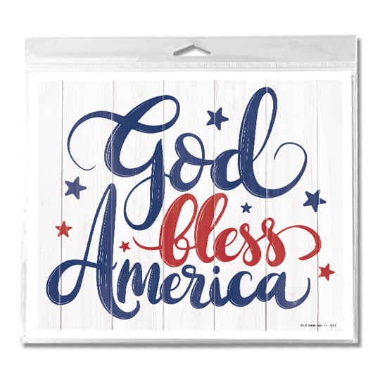 God Bless America Mini Corrugated Plastic Yard Sign With H Stake 12231