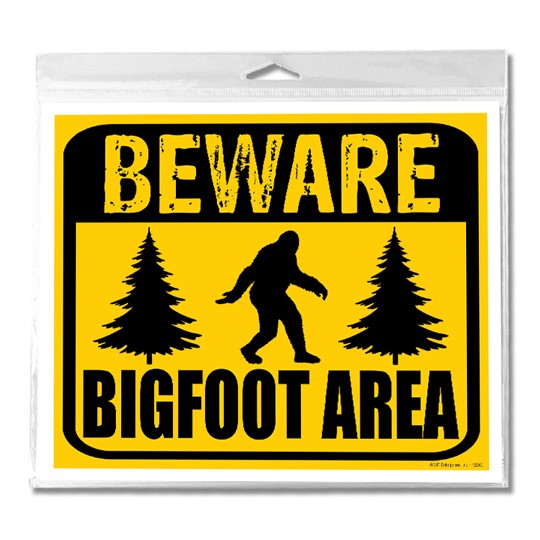 Beware - Bigfoot Area Mini Corrugated Plastic Yard Sign With H Stake 12240