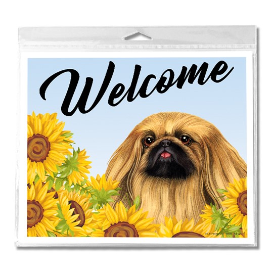 Pekingese  Welcome Corrugated Plastic Yard Sign With H Stake 46051