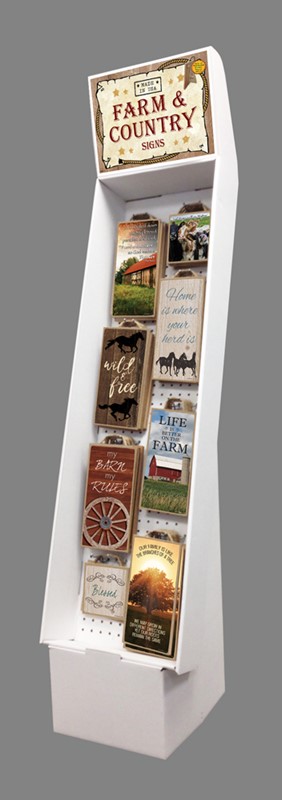 1- FARM AND COUNTRY WOOD SIGNS Cardboard Floor Display 48941