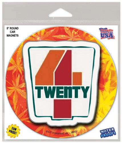 B- 4-20 store sign (7-eleven shape) orange and yellow weed  weed themed 5" rou 38553