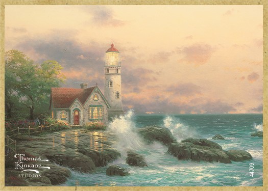 Beacon of Hope wood fridge magnet featuring the artwork of Thomas Kinkade 44709