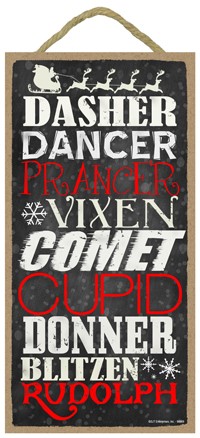 Dasher, Dancer, Prancer, Vixen, Comet, Cupid, Donner, Blitzen, Rudolph  Black Ba 94683