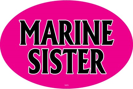 Marine Sister Oval Car Magnets 12575