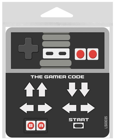 The Gamer Code - NES controller buttons with up up down down code large 4" x 4.2 LS00035