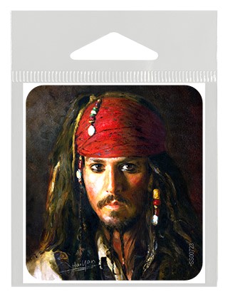 Johnny Depp (Captain Jack Sparrow) Pirates of the Caribbean small sticker. SS00723