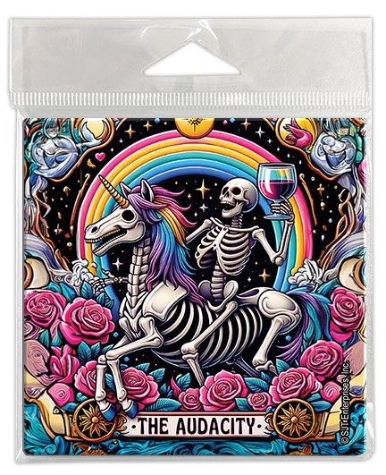 The Audacity Tarot card styled artwork absorbent stone coaster 46484