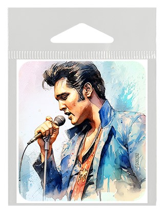 Elvis Presley - light orange and blue dots (watercolors) Small Sticker SS00292