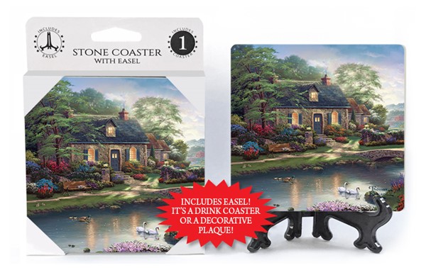 Collection of Thomas Kinkade wood plaques, table coasters Collection of Thomas Kinkade wood plaques, table coasters